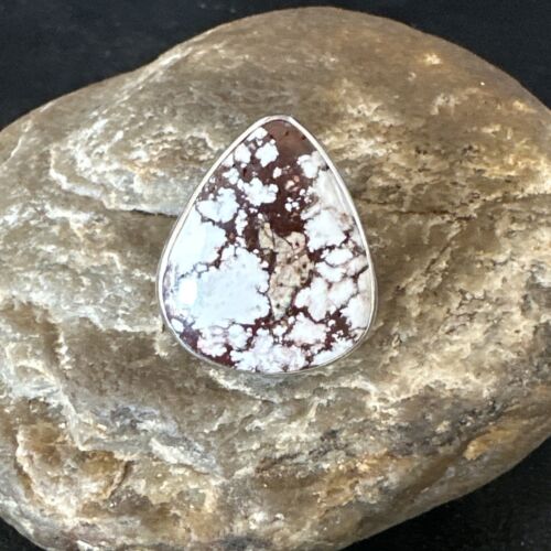 Women's Wild Horse Turquoise Ring | Navajo Sterling Silver | Sz 7 Adjustable | Authentic Native American Handmade | 15551