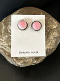 Navajo Sterling Silver Pink Conch Shell Cluster Earrings | Handmade | 16154