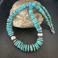 Authentic Native American Navajo Graduated Turquoise Bead Necklace | Sterling Silver | 18" | 17510