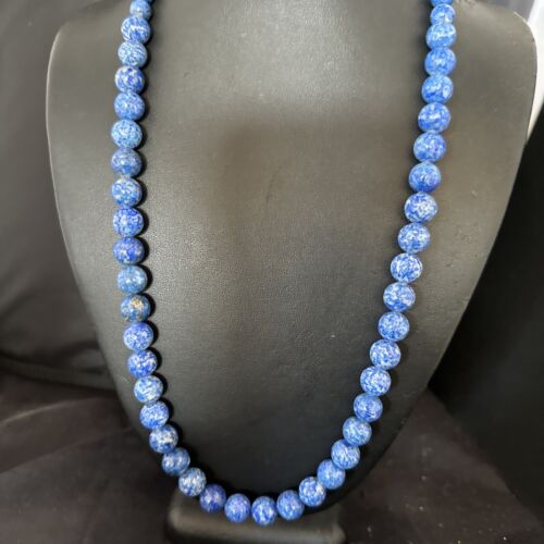 Navajo Blue Denim Lapis Graduated Necklace | Sterling Silver | Authentic Native American | 23" | 16549