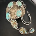 Navajo Turquoise Lariat Necklace | Sterling Silver | Native American Handmade | 15270