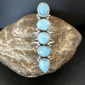 Navajo Blue Larimar Multi-Stone Ring | Authentic Native American Sterling Silver | Multi-Stone | Sz 8.5 | 15933