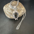 Navajo Pearls Black Onyx Necklace Pendant | Sterling Silver | Authentic Native American Handmade | 16528