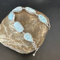 Navajo Blue Larimar Bracelet | Sterling Silver Link | 8" | Authentic Native American Handmade | 16075