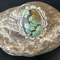 Navajo Green Spiderweb Turquoise Ring | Sterling Silver | Sz 10.5 | Authentic Native American Handmade | 15503