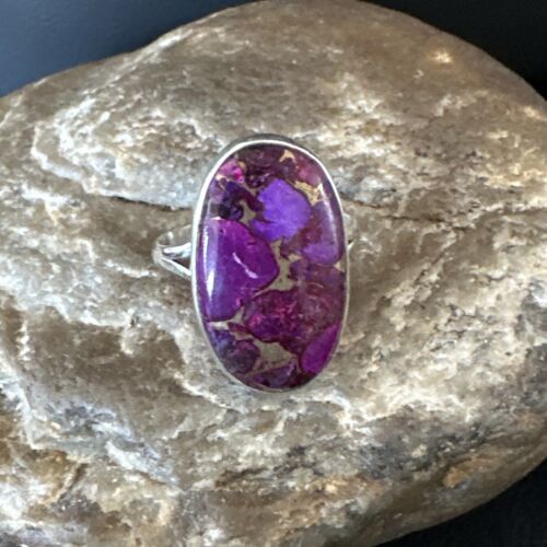 Southwestern Navajo Purple Mojave Turquoise Ring | Sterling Silver | Sz 10 | 15778