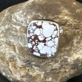 Navajo Wild Horse Turquoise Ring | Sterling Silver | Sz 7 Adjustable | Authentic Native American Handmade | 15546