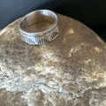 Navajo Stamped Wide Band Ring | Sterling Silver | Sz 4 | Authentic Native American Handmade | 15298