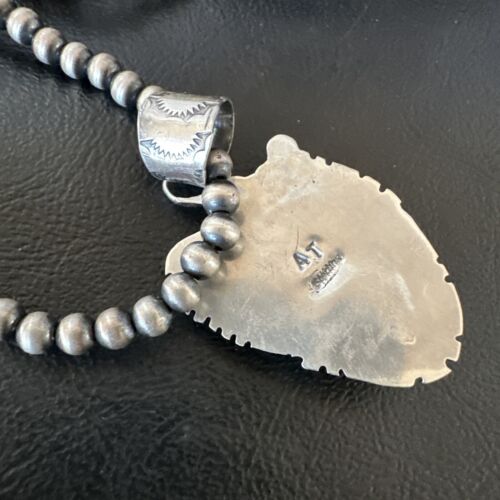 Navajo Pearls Black Onyx Necklace | Sterling Silver | Authentic Native American Handmade | 16130
