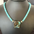Navajo SpiderWeb Turquoise Heishi Pearls Necklace | Sterling Silver | 20" | Authentic Native American Handmade | 17100