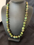 Navajo Green Graduated Turquoise Necklace | Sterling Silver | Authentic Native American | 22" | 11708