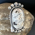 Men's Women's White Buffalo Turquoise Ring | Navajo Sterling Silver | Sz 9 | 13349