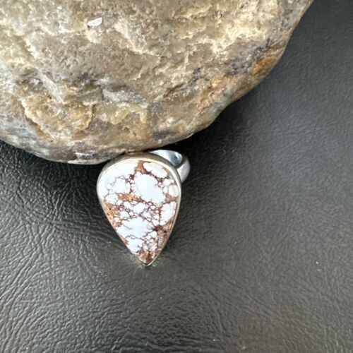 Men's & Women's Wild Horse Turquoise Ring | Navajo Sterling Silver | Sz 7 | Authentic Native American Handmade | 17364