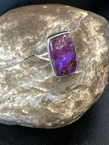 Southwestern Navajo Purple Mojave Turquoise Ring | Sterling Silver | Sz 10 | 15608