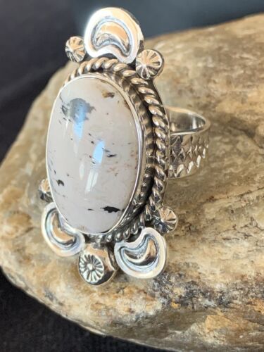 Southwestern Men's White Buffalo Turquoise Ring | Sterling Silver | Sz 10 | 433