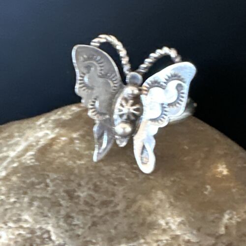 Navajo Sterling Silver Butterfly Ring | Sz 9 | Authentic Native American Handmade | 16975