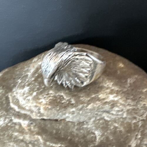 Men's Eagle Head Ring | Navajo Sterling Silver | Sz 8.5 | Authentic Native American Handmade | 15387
