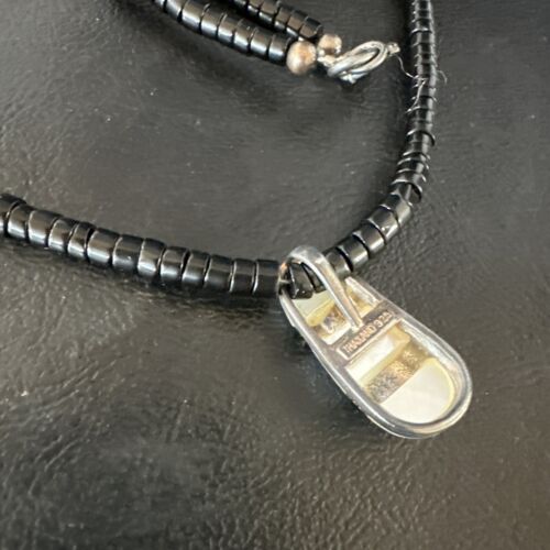 Navajo Mother of Pearl & Onyx Heishi Necklace | Sterling Silver | Authentic Native American Handmade | 18" | 15264