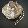 Men's White Buffalo Turquoise Pendant Necklace | Navajo Pearls | Sterling Silver | Native American Handmade | 17334