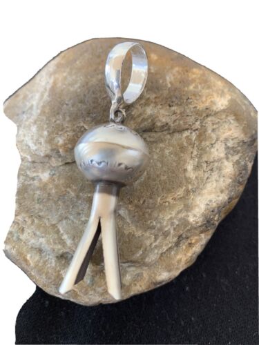Navajo Naja Pendant | Sterling Silver | Handmade Pearls | 2.5" | Authentic Native American | 1255
