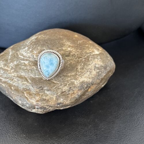 Navajo Blue Larimar Ring | Sterling Silver | Sz 6 | Authentic Native American Handmade | 16605
