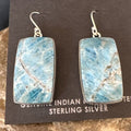 Handmade Sterling Silver Blue Denim Lapis Dangle Earrings | 1" | 15800