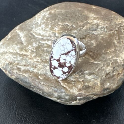 Men's & Women's Wild Horse Turquoise Navajo Ring | Sterling Silver | Sz 7 | Authentic Native American Handmade | 17263