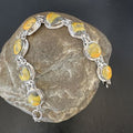 Navajo Bumblebee Jasper Link Bracelet | Sterling Silver | 8" | Authentic Native American Handmade | 16375