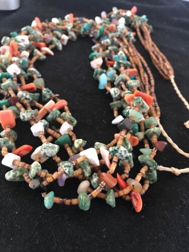 Santo Domingo Multi-Stone Bead Necklace | 32" | Authentic Native American Handmade | 3992