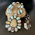 Navajo Blue Golden Hills Turquoise Lariat Necklace Pendant | Sterling Silver | Native American Handmade | 16182