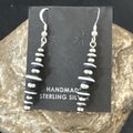 Navajo Pearls Sterling Silver Dangle Saucer Bead Earrings | 1.5" | Authentic Native American Handmade