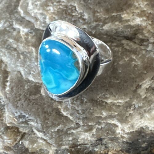 Sterling Silver Blue Kingman Turquoise Ring | Sz 7 | 17593