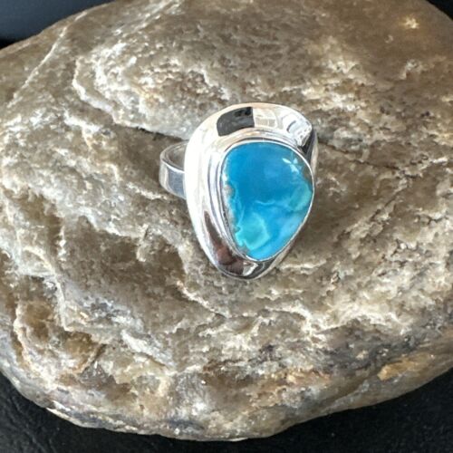 Sterling Silver Blue Kingman Turquoise Ring | Sz 7 | 17593