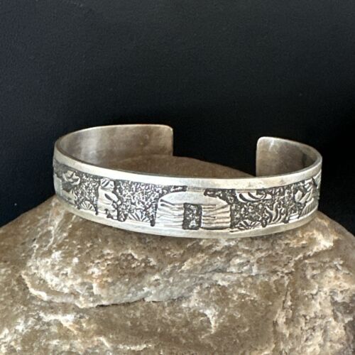 Navajo Stamped Cuff Bracelet | Sterling Silver | Authentic Native American Handmade | 16969