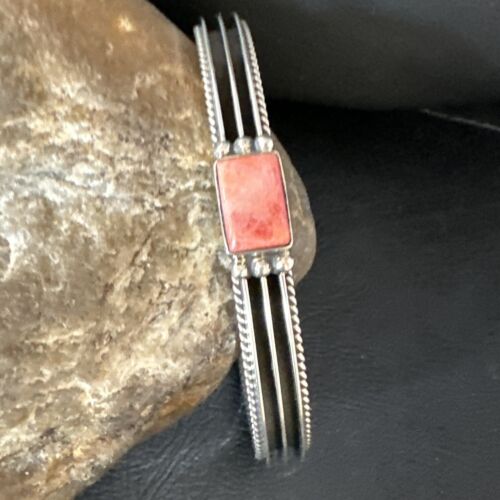 Navajo Purple Spiny Oyster Cuff Bracelet | Sterling Silver | Authentic Native American Handmade | 15160