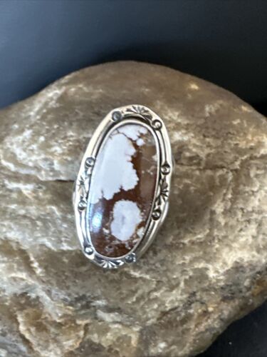 Women's Wild Horse Turquoise Ring | Navajo Sterling Silver | Sz 7 | Authentic Native American Handmade | 16390