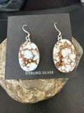 Navajo Wild Horse Turquoise Dangle Earrings | Sterling Silver | Authentic Native American Handmade | 15745