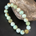 Women's Green Turquoise Stretch Bracelet | 10mm Stone | 7" | 15242