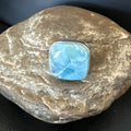 Navajo Blue Larimar Ring | Sterling Silver | Sz 8 | Authentic Native American Handmade | 17649