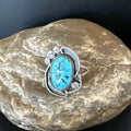 Navajo Blue Kingman Turquoise Ring | Sterling Silver | Sz 9 | Authentic Native American Handmade | 15893