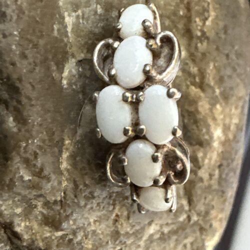 Navajo White Opal Multi-Stone Ring | Authentic Native American Sterling Silver | Multi-Stone | Sz 7 | 17157