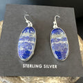 Blue Denim Lapis Dangle Earrings | Sterling Silver | 1" | 15803