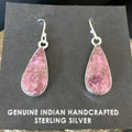 Purple Mojave Turquoise Dangle Earrings | Sterling Silver | Authentic Native American Handmade | 15784