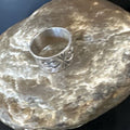 Navajo Stamped Wide Band Ring | Sterling Silver | Sz 7 | Authentic Native American Handmade | 15294