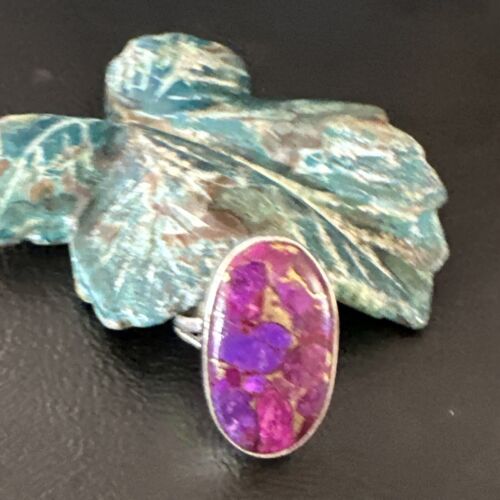 Southwestern Navajo Purple Mojave Turquoise Ring | Sterling Silver | Sz 7 | 15779