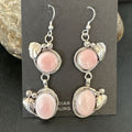Navajo Pink Conch Shell Dangle Earrings | Sterling Silver | Authentic Native American Handmade | 17213