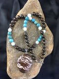 Navajo Wild Horse Turquoise Pendant Necklace | Sterling Silver | 18" | Authentic Native American Handmade | 10148