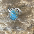Navajo Blue Turquoise Ring | Sterling Silver | Sz 7 | Authentic Native American Handmade | 11417