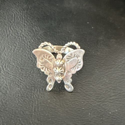 Navajo Sterling Silver Butterfly Ring | Sz 7.5 | Authentic Native American Handmade | 16972