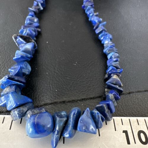 Men's Women's Lapis Lazuli Necklace | Navajo Sterling Silver | 20" | Authentic Native American Handmade | 17379